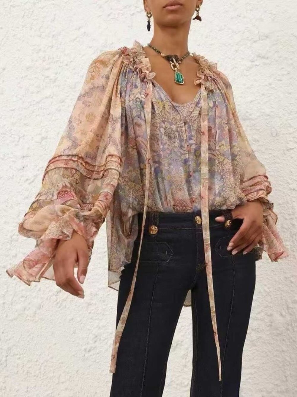 Zimmerman Sheer Metallic Paisley Top